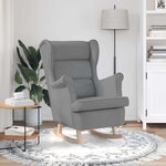 vidaXL Chaise à bascule gris clair 74x90x102 cm tissu