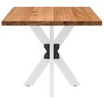 vidaXL Table à manger marron clair bois de chêne massif rectangulaire