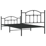 vidaXL Cadre de lit métal avec tête de lit/pied de lit noir 107x203 cm