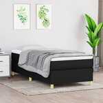 vidaXL Sommier à lattes de lit avec matelas Noir 90x190 cm Tissu