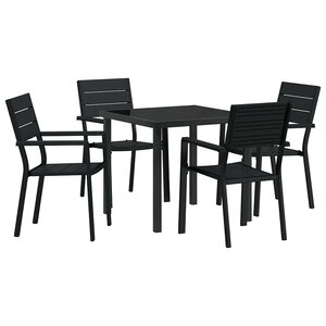 vidaXL Ensemble de salle à manger pour jardin 5 Pièces Noir