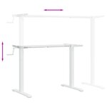 vidaXL Cadre de bureau debout blanc (94-135)x60x(70-114) cm acier