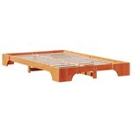 vidaXL Cadre de lit Marron cire 135 x 190 cm Bois massif en pin
