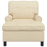 vidaXL Chaise longue avec coussin Crème 91 x 157 x 91 cm tissu