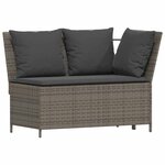 vidaXL Ensemble à manger jardin 4Pièces et coussins Gris Résine tressée