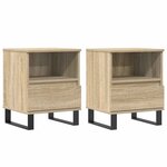 vidaXL Tables de chevet 2 Pièces chêne sonoma 40x35x50 cm bois ingénierie