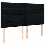 vidaXL Sommier à lattes de lit avec matelas Noir 200x200 cm Tissu
