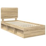 vidaXL Cadre de lit Sonoma 90 x 190 cm Bois de pin massif