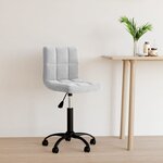 vidaXL Chaise pivotante de bureau Gris clair Velours