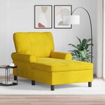 vidaXL Chaise longue avec coussin Jaune 91 x 157 x 91 cm Velours