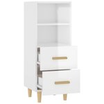 vidaXL Buffet Blanc brillant 34 5x34x90 cm Bois d'ingénierie