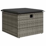 vidaXL Salon de jardin avec coussins 9 Pièces gris résine tressée acacia