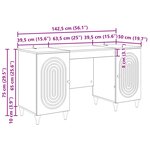 vidaXL Bureau Chêne fumé 142 5 x 50 x 75 cm Bois d'ingénierie