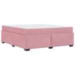 vidaXL Cadre de lit avec matelas Rose 180 x 200 cm Velours