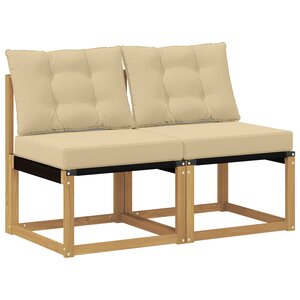 vidaXL 2 pc Sofa de milieu extérieur Blanc