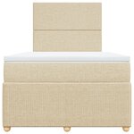 vidaXL Sommier à lattes de lit avec matelas Crème 120x200 cm Tissu