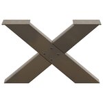 vidaXL Pieds de table basse en forme de X  2 pièces  acier naturel  60 x (30-31) cm