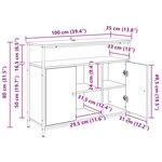 vidaXL Buffet Bois Ancien 100 x 35 x 80 cm Bois d'ingénierie