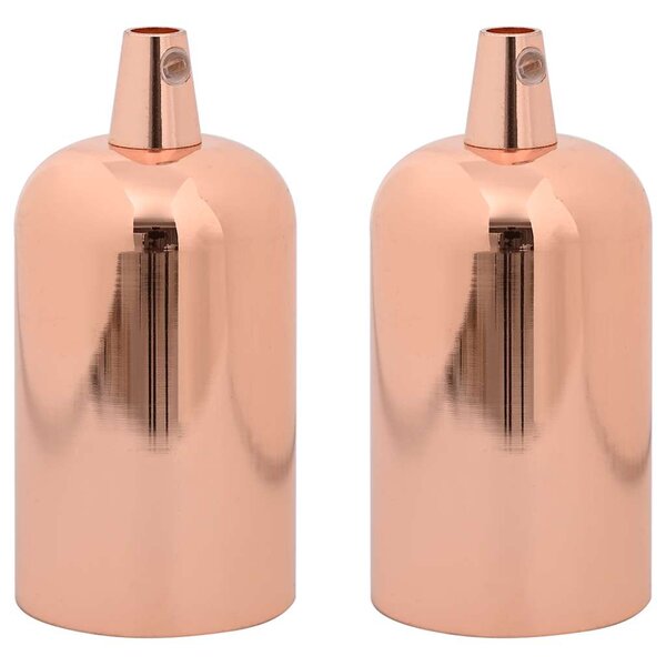 vidaXL Douilles de lampe 2 Pièces bronze or rose E27