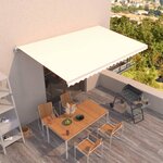 vidaXL Auvent manuel rétractable 500x300 cm Crème