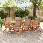 vidaXL Ensemble à manger de jardin 9Pièces bois d'acacia solide textilène
