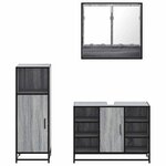 vidaXL Ensemble de meubles de salle de bain 3 Pièces Sonoma gris