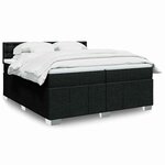 vidaXL Sommier à lattes de lit avec matelas Noir 200x200 cm Tissu