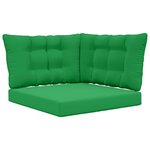 vidaXL Coussin de canapé d'extérieur 3 Pièces Vert Polyester
