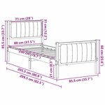 vidaXL Cadre de lit avec tête de lit Marron et gris clair 80 x 200 cm