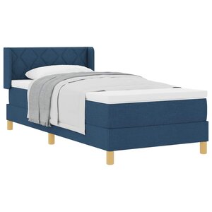 vidaXL Lit à ressorts avec matelas Bleu 190 x 90 cm Polyester