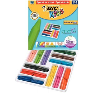 Classpack de 144 craies plastique triangulaires BIC Kids PLASTIDECOR