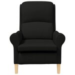 vidaXL Fauteuil Moderne Noir Polyester et Bois Taille Standard Durable