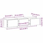 vidaXL Meuble TV avec LED en chêne artisanal 165x34x40 cm en bois d'ingénierie