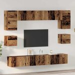vidaXL Ensemble meuble TV 8 Pièces Bois ancien 100 x 30 x 30 cm