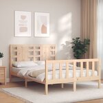 vidaXL Cadre de lit avec tête de lit 120x200 cm bois massif