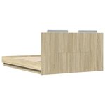 vidaXL Cadre de lit tête de lit et lumières LED chêne sonoma 140x200cm