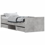 vidaXL Cadre de lit tête de lit et pied de lit gris béton 75x190 cm