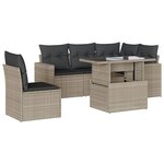 vidaXL Salon de jardin 6 Pièces avec coussins gris clair résine tressée