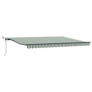 vidaXL Tissu de auvent Vert et blanc 450 × 350 cm Polyester