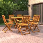 vidaXL Ensemble à manger de jardin 7 Pièces Bois d'acacia massif