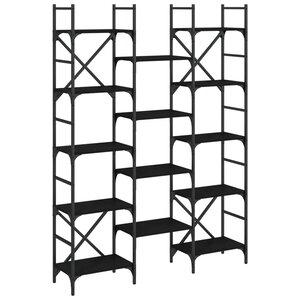 vidaXL Bibliothèque noir 127 5x28 5x172 5 cm bois d'ingénierie