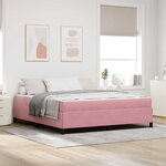 vidaXL Cadre de lit avec matelas Rose et blanc 180 x 200 cm Velours