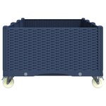 vidaXL Jardinière à roulettes bleu gris 150x80x54 cm PP