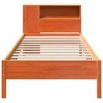 vidaXL Lit bibliothèque sans matelas cire marron 100x200 cm pin massif