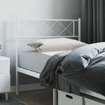 vidaXL Tête de lit métal blanc 75 cm