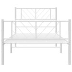 vidaXL Cadre de lit métal sans matelas avec pied de lit blanc 90x200cm