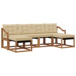vidaXL Ensemble de canapés d'extérieur 6 pc Naturel et Beige