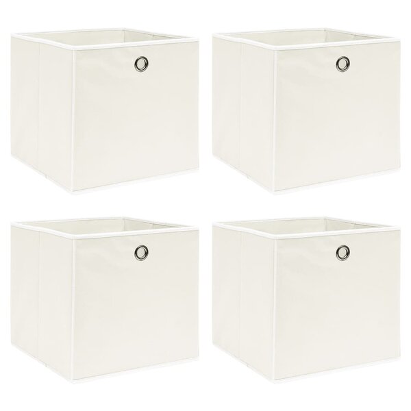 vidaXL Boîtes de rangement 4 Pièces Blanc 32x32x32 cm Tissu