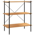 vidaXL Étagère à 3 niveaux Noir et chêne 80 x 40 x 92 cm