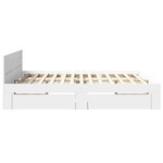 vidaXL Cadre de lit avec tête de lit sans matelas blanc 180x200 cm